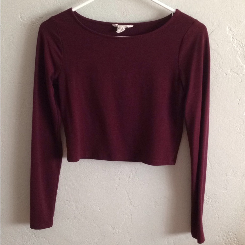 Maroon Long Sleeve Cropped